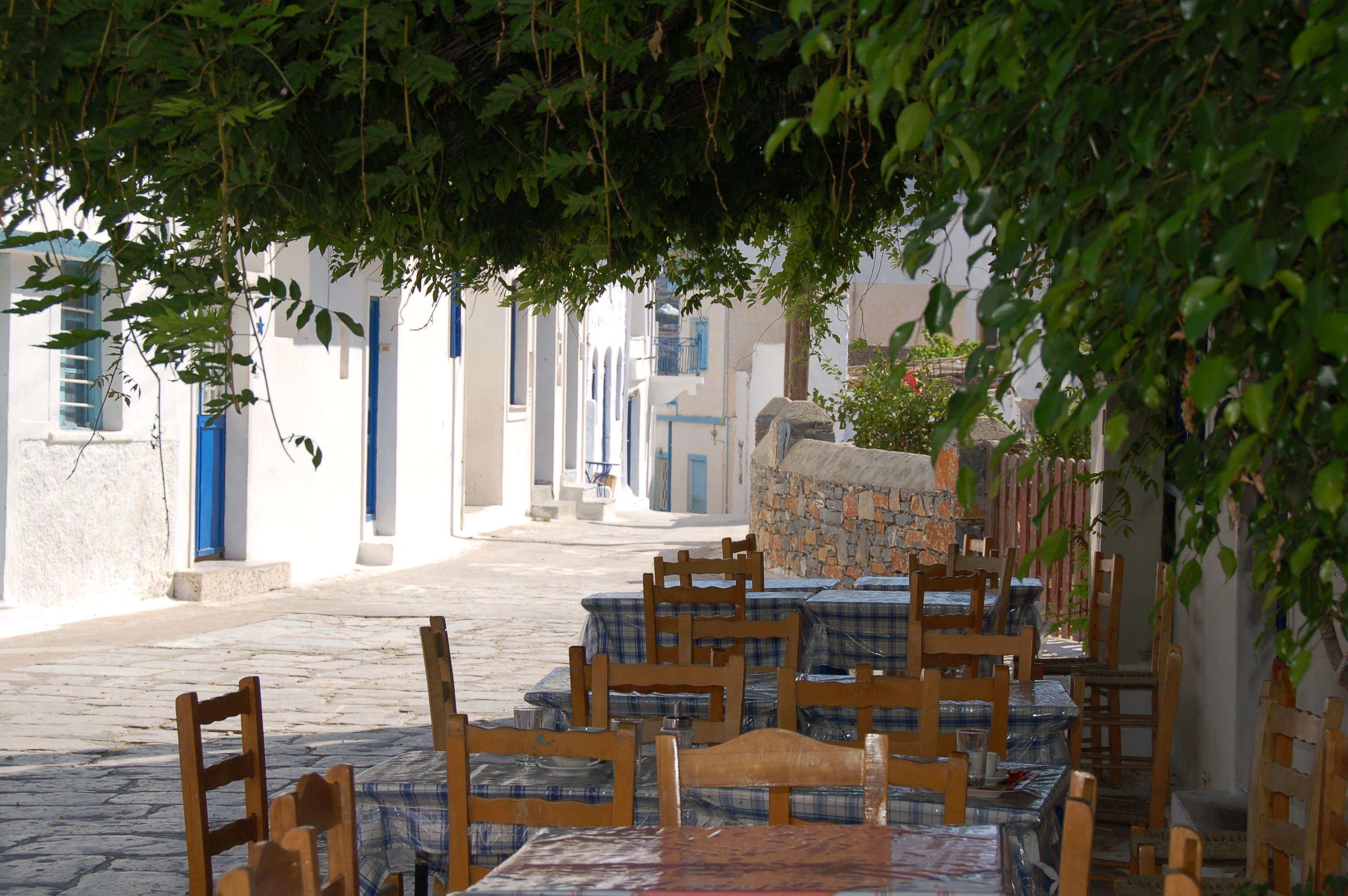 The village square in Langatha, Lankada, Langada, Amorgos